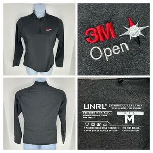 UNRL x 3M Open Womens Long Sleeve 1/4 Zip Shirt Size Medium Gray‎ Fitted Golf